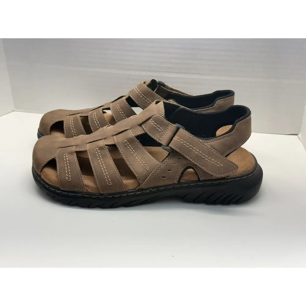 Dr Scholls Men's Sandals Sz 11M Candid Fisherman Closed Toe Memory Foam Cool Fit